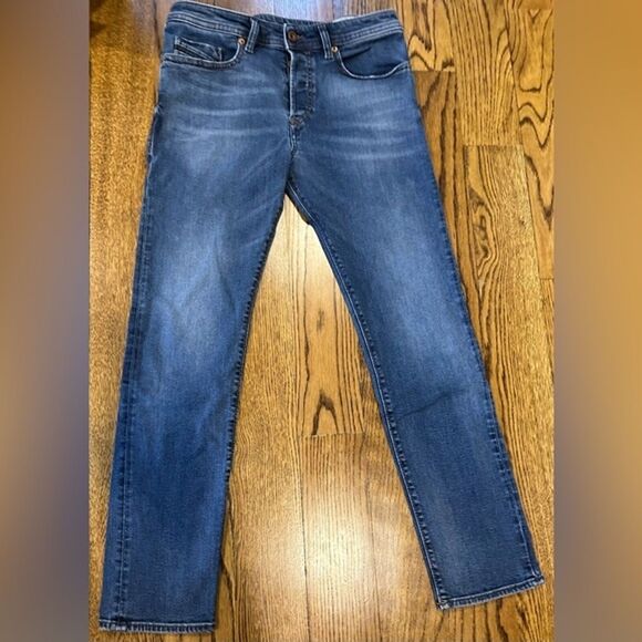 Diesel Baster Regular Slim Tapered Jeans Muted Blue 084NS W30 L30 - Picture 2 of 9